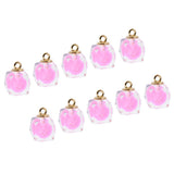 Maxbell 10x Transparent Polygonal Multicolor Crystal Pendant Christmas Gift Pink