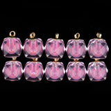 Maxbell 10x Transparent Polygonal Multicolor Crystal Pendant Christmas Gift Pink