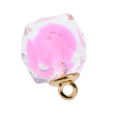 Maxbell 10x Transparent Polygonal Multicolor Crystal Pendant Christmas Gift Pink