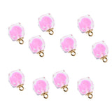 Maxbell 10x Transparent Polygonal Multicolor Crystal Pendant Christmas Gift Pink