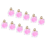 Maxbell 10x Transparent Polygonal Multicolor Crystal Pendant Christmas Gift Pink