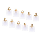 Maxbell 10pcs Multicolor Square Charms Pendants Christmas Party Decorations  White