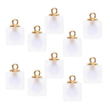 Maxbell 10pcs Multicolor Square Charms Pendants Christmas Party Decorations  White