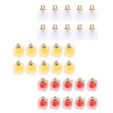 Maxbell 10pcs Multicolor Square Charms Pendants Christmas Party Decorations  White