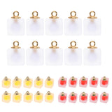 Maxbell 10pcs Multicolor Square Charms Pendants Christmas Party Decorations  White