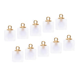 Maxbell 10pcs Multicolor Square Charms Pendants Christmas Party Decorations  White