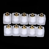 Maxbell 10pcs Multicolor Square Charms Pendants Christmas Party Decorations  White
