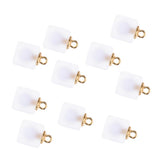 Maxbell 10pcs Multicolor Square Charms Pendants Christmas Party Decorations  White