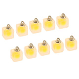 Maxbell 10pcs Multicolor Square Charms Pendants Christmas Party Decorations  Yellow