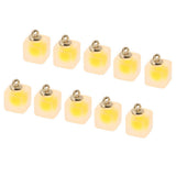 Maxbell 10pcs Multicolor Square Charms Pendants Christmas Party Decorations  Yellow
