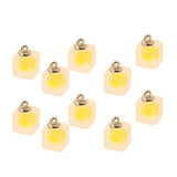Maxbell 10pcs Multicolor Square Charms Pendants Christmas Party Decorations  Yellow