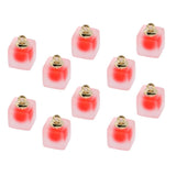 Maxbell 10pcs Multicolor Square Charms Pendants Christmas Party Decorations  Red