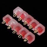 Maxbell 10pcs Multicolor Square Charms Pendants Christmas Party Decorations  Red