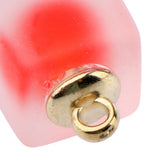 Maxbell 10pcs Multicolor Square Charms Pendants Christmas Party Decorations  Red