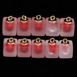 Maxbell 10pcs Multicolor Square Charms Pendants Christmas Party Decorations  Red