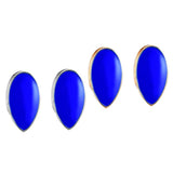 Maxbell 2 Pieces Blue Sharp Fang Teeth Halloween Cosplay Grills Gold Plated