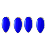 Maxbell 2 Pieces Blue Sharp Fang Teeth Halloween Cosplay Grills Gold Plated