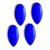 Maxbell 2 Pieces Blue Sharp Fang Teeth Halloween Cosplay Grills Gold Plated