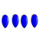 Maxbell 2 Pieces Blue Sharp Fang Teeth Halloween Cosplay Grills Gold Plated
