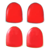 Maxbell 2 Pcs Red Single Teeth Grill Cap Hip Hop Grill Hollowen Accessory Gold