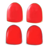 Maxbell 2 Pcs Red Single Teeth Grill Cap Hip Hop Grill Hollowen Accessory Gold
