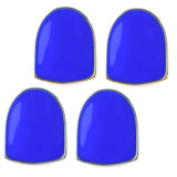 Maxbell 2 Pieces Blue Fang Teeth Halloween Hippy Teeth Mouth Grills Gold Plated