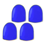 Maxbell 2 Pieces Blue Fang Teeth Halloween Hippy Teeth Mouth Grills Gold Plated