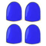 Maxbell 2 Pieces Blue Fang Teeth Halloween Hippy Teeth Mouth Grills Gold Plated