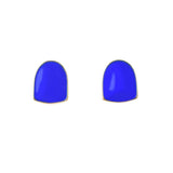Maxbell 2 Pieces Blue Fang Teeth Halloween Hippy Teeth Mouth Grills Gold Plated