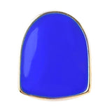Maxbell 2 Pieces Blue Fang Teeth Halloween Hippy Teeth Mouth Grills Gold Plated