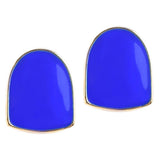 Maxbell 2 Pieces Blue Fang Teeth Halloween Hippy Teeth Mouth Grills Gold Plated