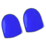 Maxbell 2 Pieces Blue Fang Teeth Halloween Hippy Teeth Mouth Grills Platinum Plated