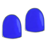 Maxbell 2 Pieces Blue Fang Teeth Halloween Hippy Teeth Mouth Grills Platinum Plated