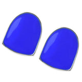 Maxbell 2 Pieces Blue Fang Teeth Halloween Hippy Teeth Mouth Grills Platinum Plated