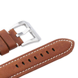 Maxbell Men PU Leather Watch Band Wristwatch band Strap Replacement 24mm Red brown
