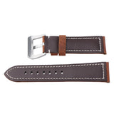 Maxbell Men PU Leather Watch Band Wristwatch band Strap Replacement 24mm Red brown