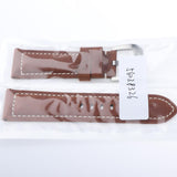Maxbell Men PU Leather Watch Band Wristwatch band Strap Replacement 24mm Red brown