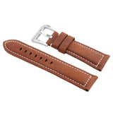Maxbell Men PU Leather Watch Band Wristwatch band Strap Replacement 24mm Red brown
