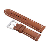 Maxbell Men PU Leather Watch Band Wristwatch band Strap Replacement 24mm Red brown