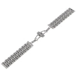 Maxbell Stainless Steel Watch Band Button Butterfly Folding Clasp Silver