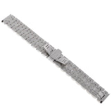 Maxbell Stainless Steel Watch Band Button Butterfly Folding Clasp Silver