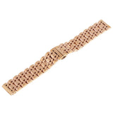 Maxbell Stainless Steel Watch Band Butterfly Folding Clasp 24mm Rose Gold