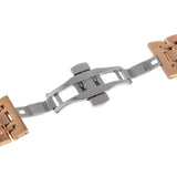 Maxbell Stainless Steel Watch Band Butterfly Folding Clasp 24mm Rose Gold