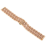 Maxbell Stainless Steel Watch Band Butterfly Folding Clasp 24mm Rose Gold