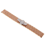 Maxbell Stainless Steel Watch Band Butterfly Folding Clasp 24mm Rose Gold