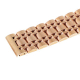 Maxbell Stainless Steel Watch Band Butterfly Folding Clasp 24mm Rose Gold