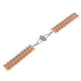 Maxbell Stainless Steel Watch Band Butterfly Folding Clasp 24mm Rose Gold