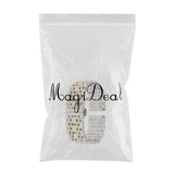 Maxbell Stainless Steel Watch Band Butterfly Folding Clasp 24mm Silver Gold