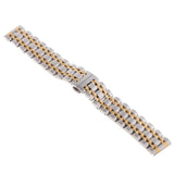 Maxbell Stainless Steel Watch Band Butterfly Folding Clasp 24mm Silver Gold