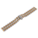 Maxbell Stainless Steel Watch Band Butterfly Folding Clasp 24mm Silver Gold